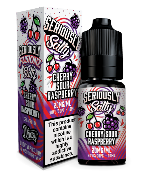 CHERRY SOUR RASPBERRY Seriously Fusionz Salty 10ml Bottle Box Large